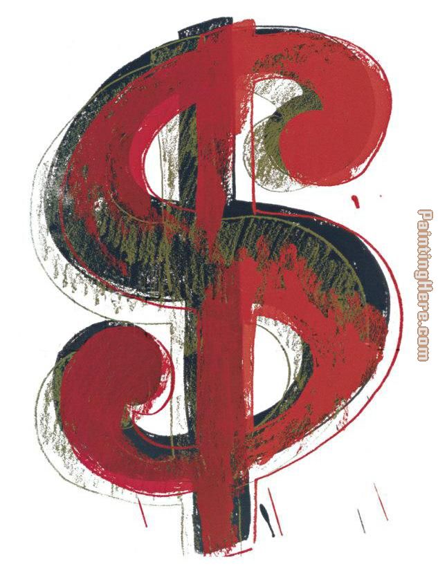 Dollar Sign 1981 painting - Andy Warhol Dollar Sign 1981 art painting
